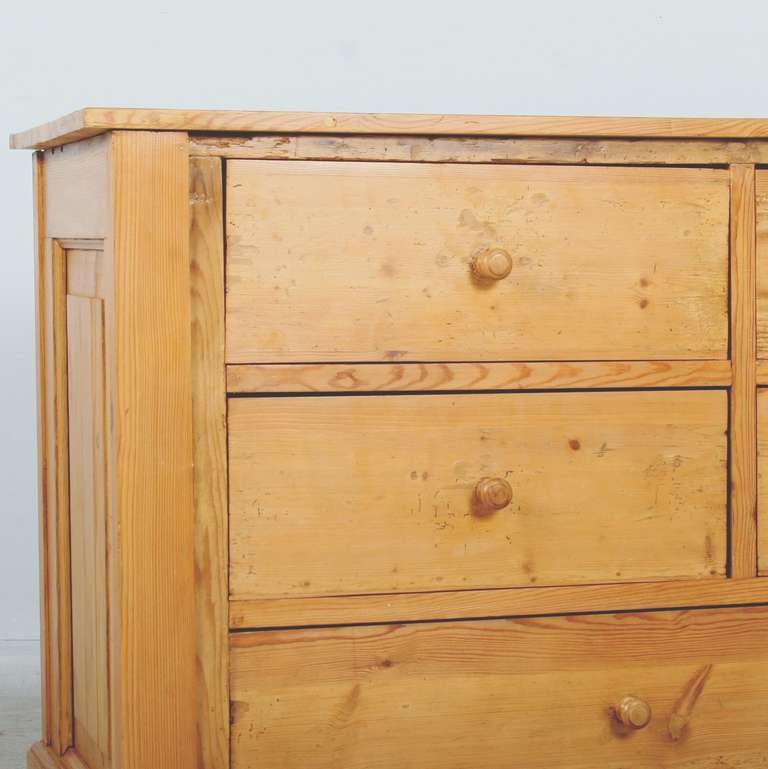 Antique Danish Pine Grocers Desk/Large Sideboard/Kitchen Island 1