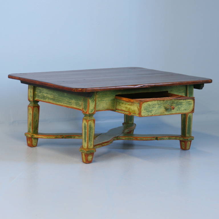 antique green coffee table