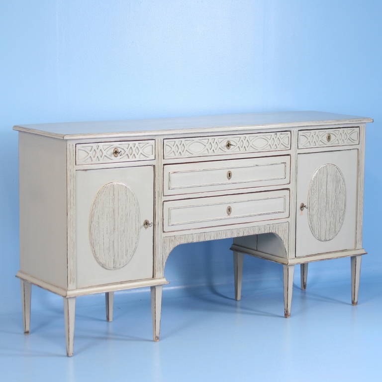 Antique Swedish Grey Buffet or Sideboard, circa 1890