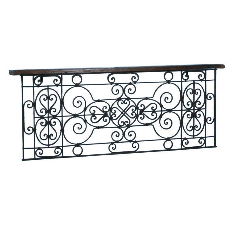 French Antique Narrow Iron Console