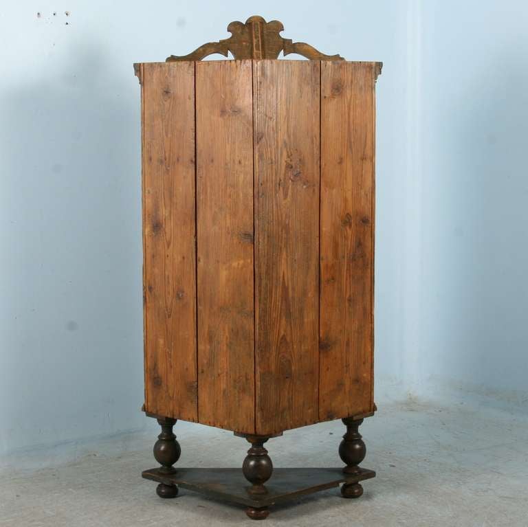 Antique Original Painted Corner Cupboard Cabinet Dated 1847 1