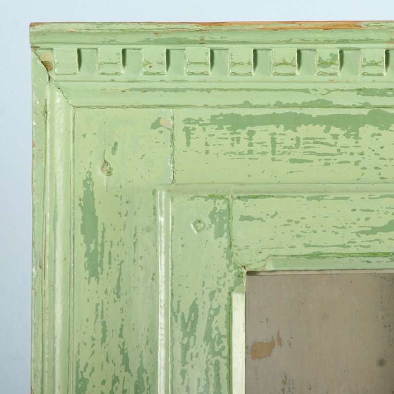 Antique Original Painted Green Corner Cupboard, Sweden Circa 1880 In Excellent Condition In Round Top, TX