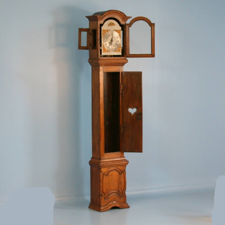 Carved Antique French Tall Grandfather Clock, circa 1800's