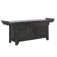 Magnificent Green Lacquered Sideboard/Altar Table