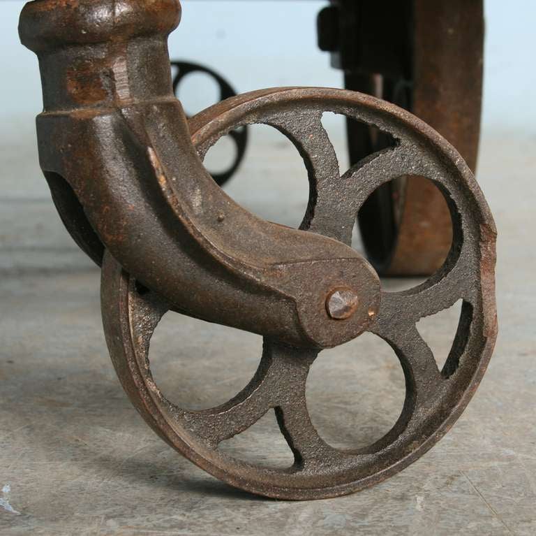 Iron Vintage Industrial Metal Cart Coffee Table