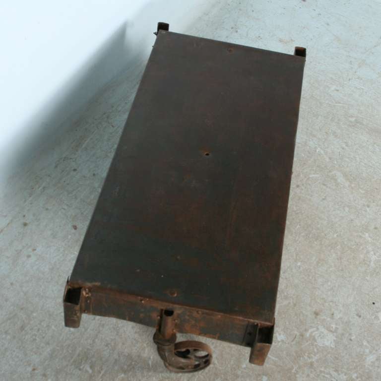 Vintage Industrial Metal Cart Coffee Table 2