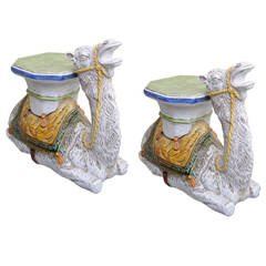 Pair of Italian Terra Cotta Camel Garden Seats 9