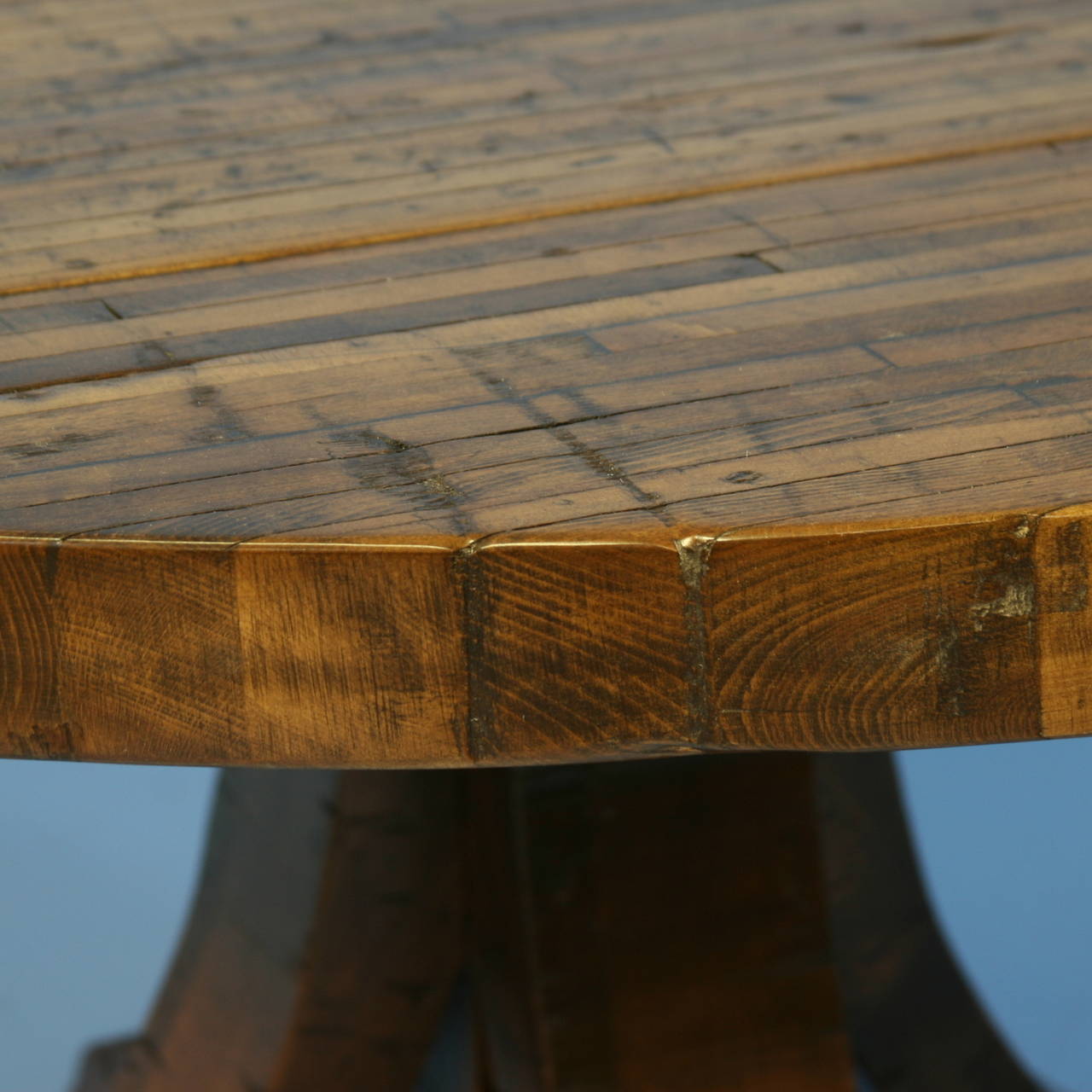 20th Century Vintage Round Table Made from Reclaimed Wood, circa 1900's