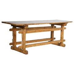 Antique Work/ Farm Trestle Table circa 1840-1860