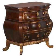 Antique Rococo Small Chest of Drawers, Denmark circa 1890