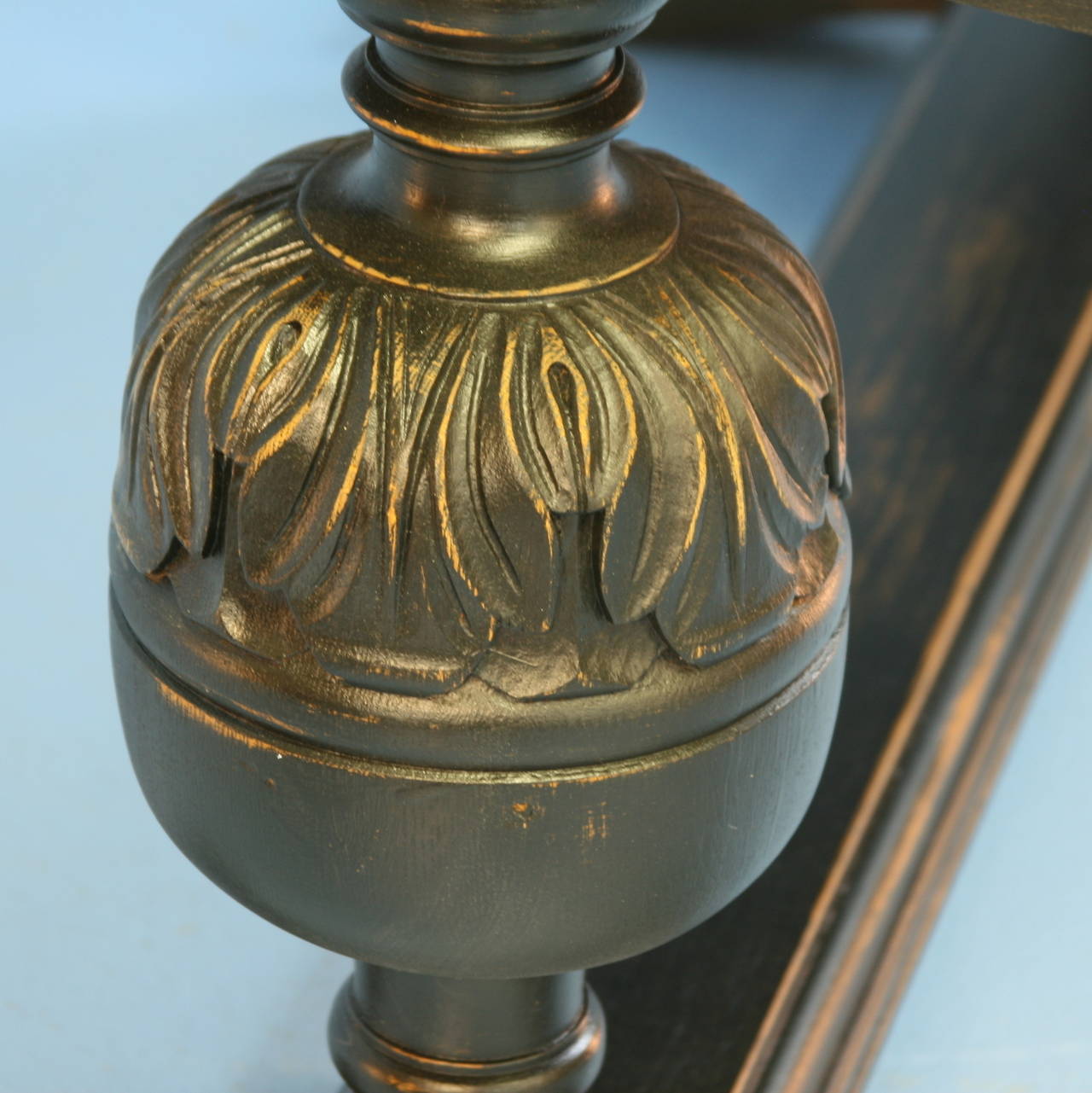 Antique Black Painted and Carved Desk, Denmark circa 1920's 2