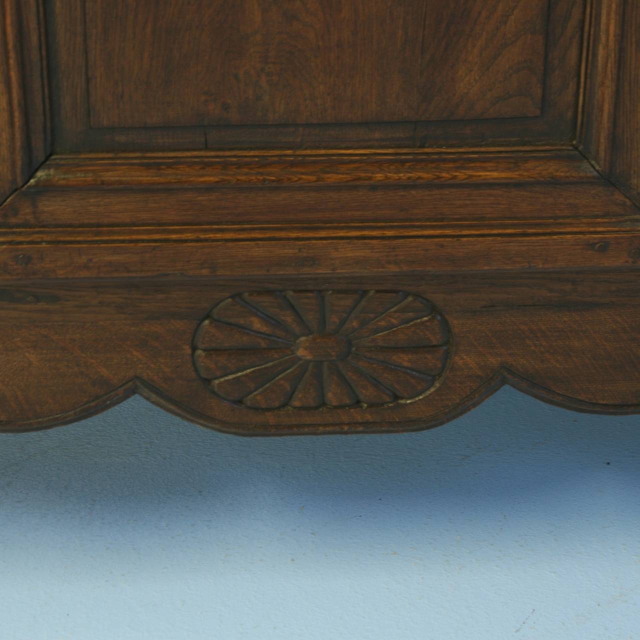 Oak Antique Long French Sideboard Buffet, circa 1780-1820