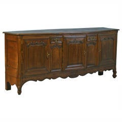 Antique Long French Sideboard Buffet, circa 1780-1820