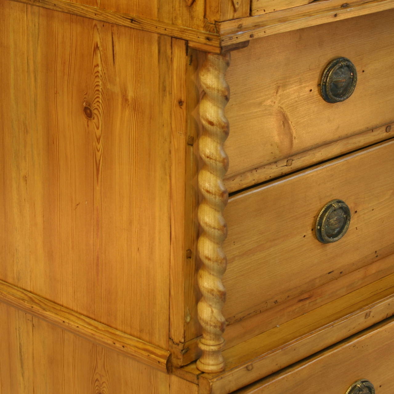 Antique Large Pine Chest of 5 Drawers, Denmark circa 1820-40 1