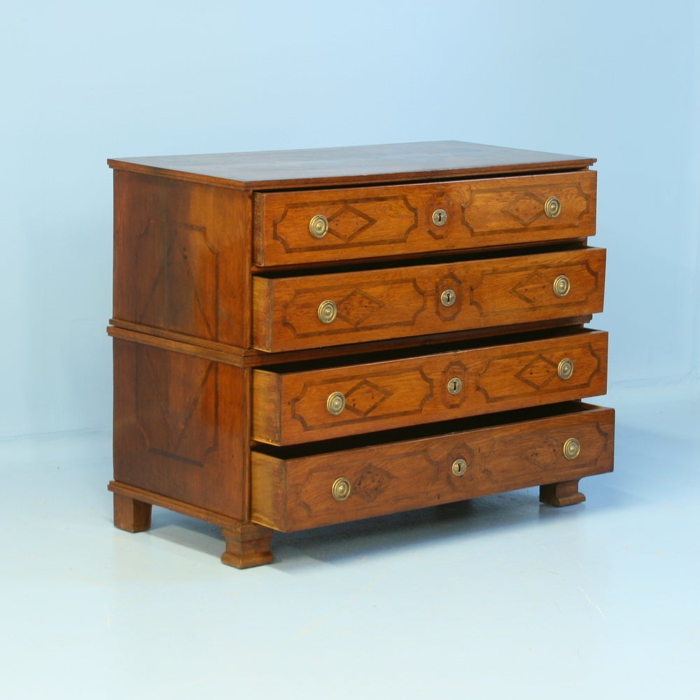 British Antique Inlay Chest of Drawers, England circa 1800's