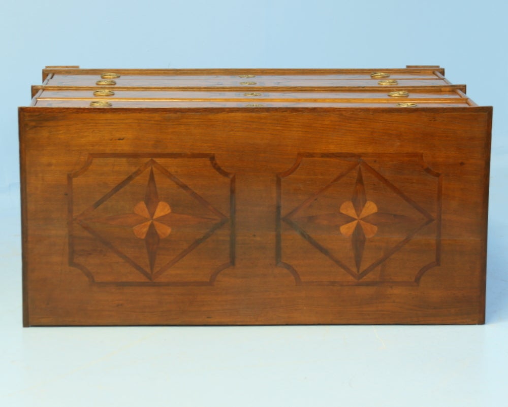 Oak Antique Inlay Chest of Drawers, England circa 1800's