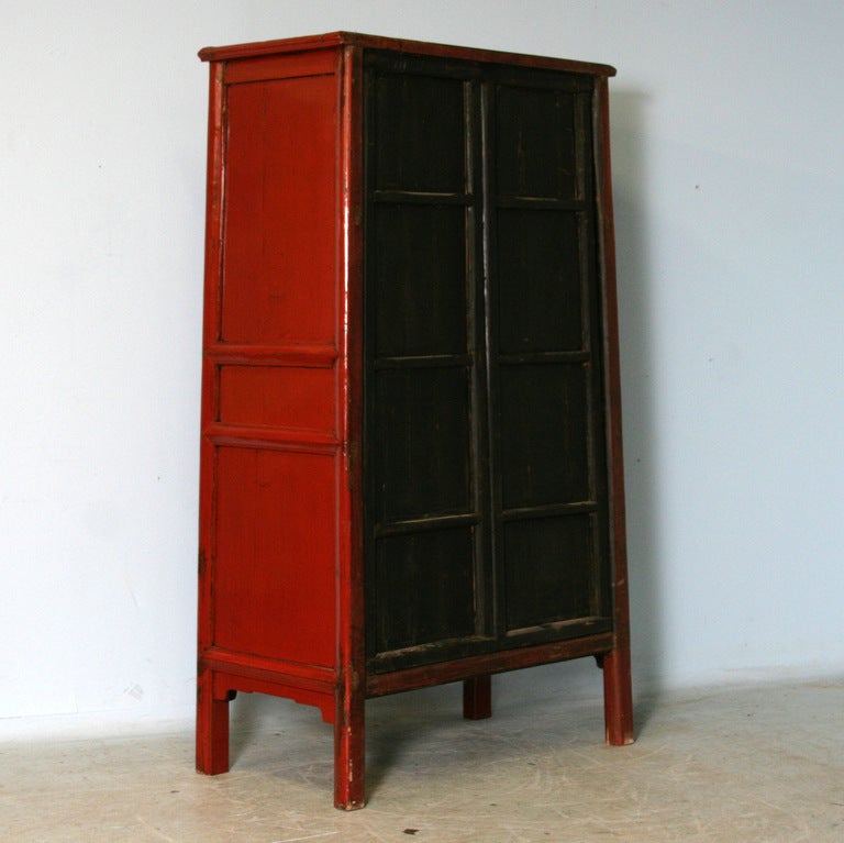 Antique Lacquered Chinese Cabinet, Original Paint For Sale 1