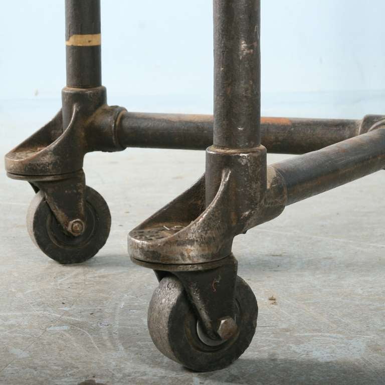 Iron Antique Vintage Industrial Table on Castors