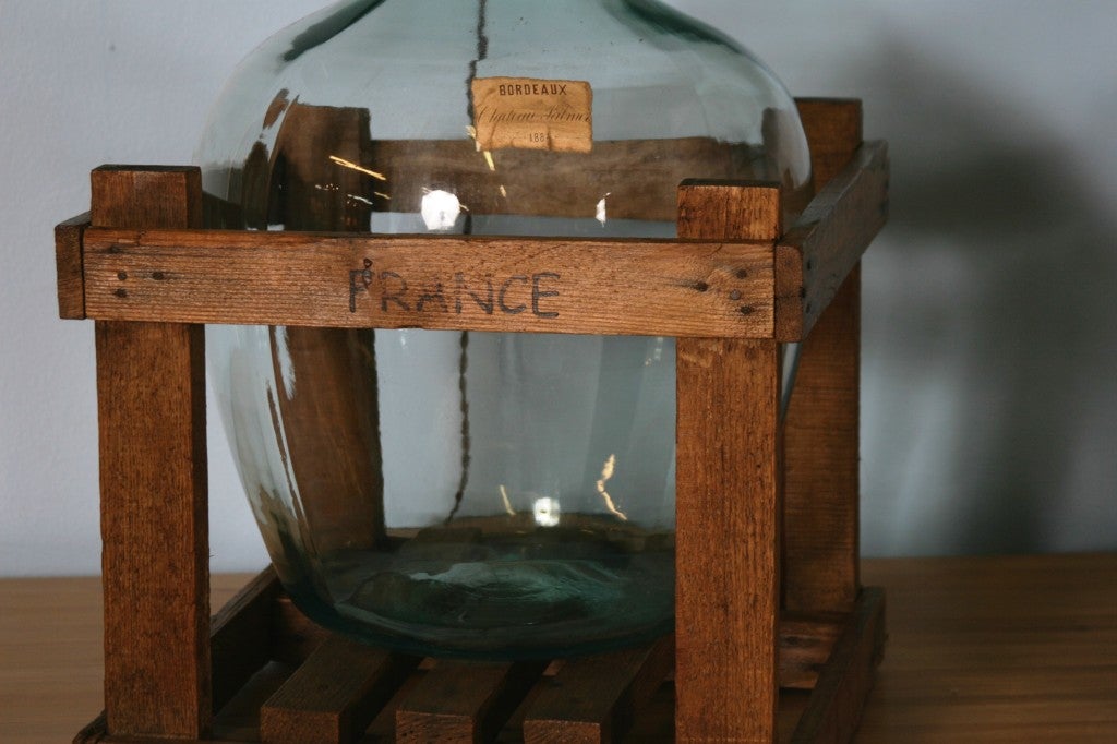 Pair,  Vintage French Wine Bottles Converted into Large Lamps
