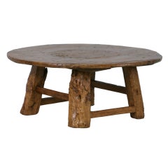 Round Rustic Antique Chinese Coffee Table