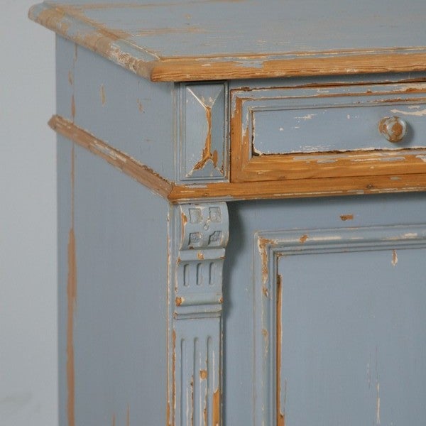 Small Swedish  Sideboard, Old Blue Paint 3