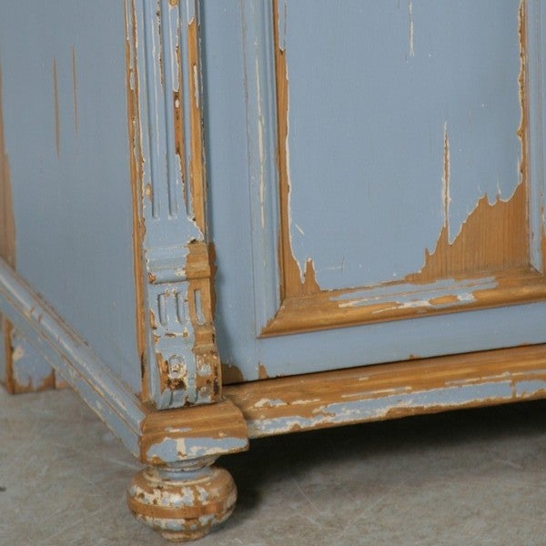 Small Swedish  Sideboard, Old Blue Paint 4
