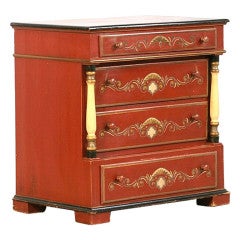 Danish Red Painted Chest of Drawers