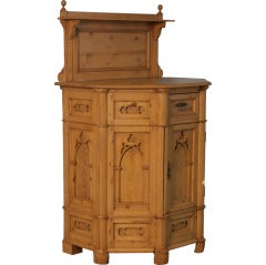 Danish Pine Gothic Cabinet, circa 1850-70