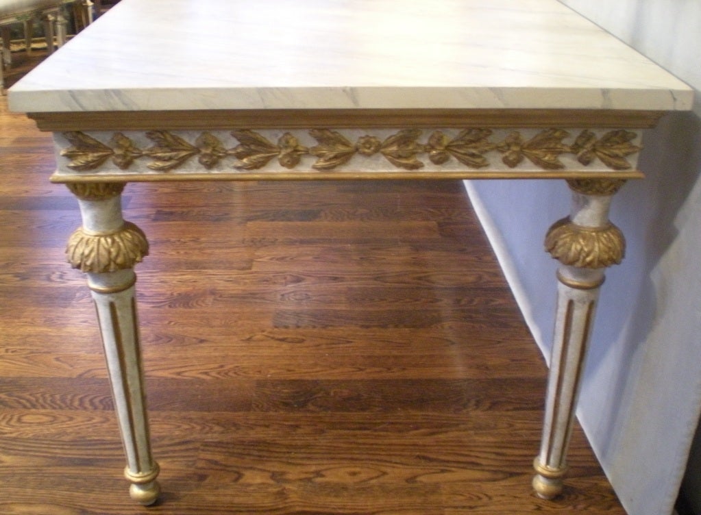 Gilt 18th Century Style Italian Marbleized Painted Table, Original in Pitti Palace