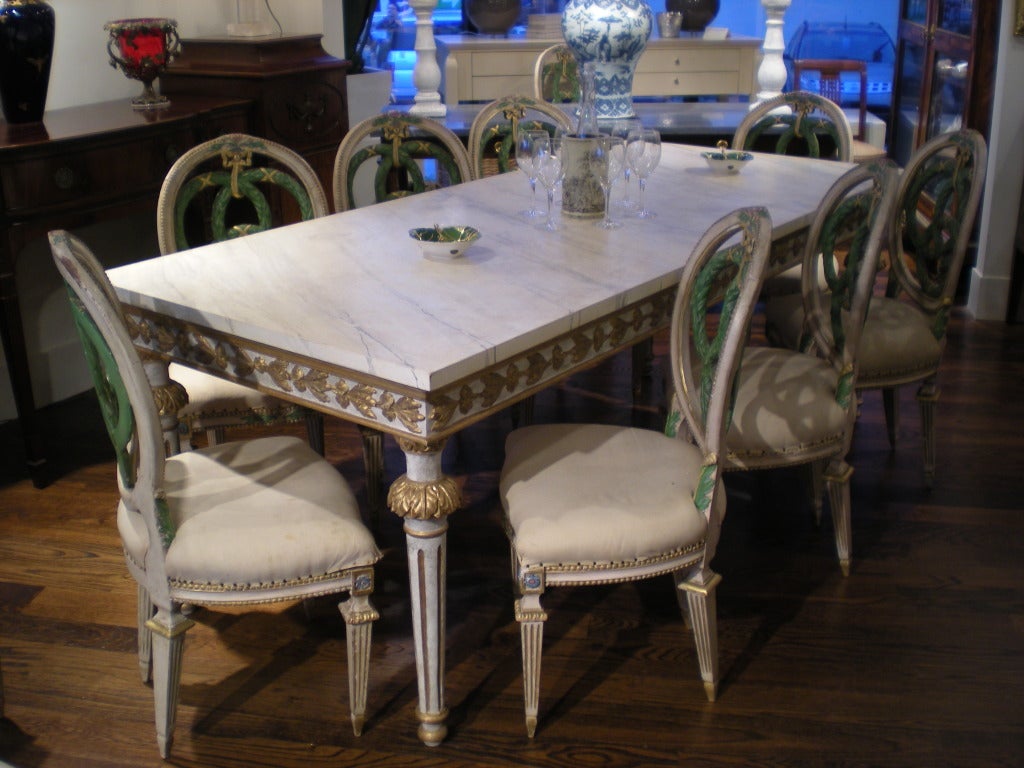 Contemporary 18th Century Style Italian Marbleized Painted Table, Original in Pitti Palace