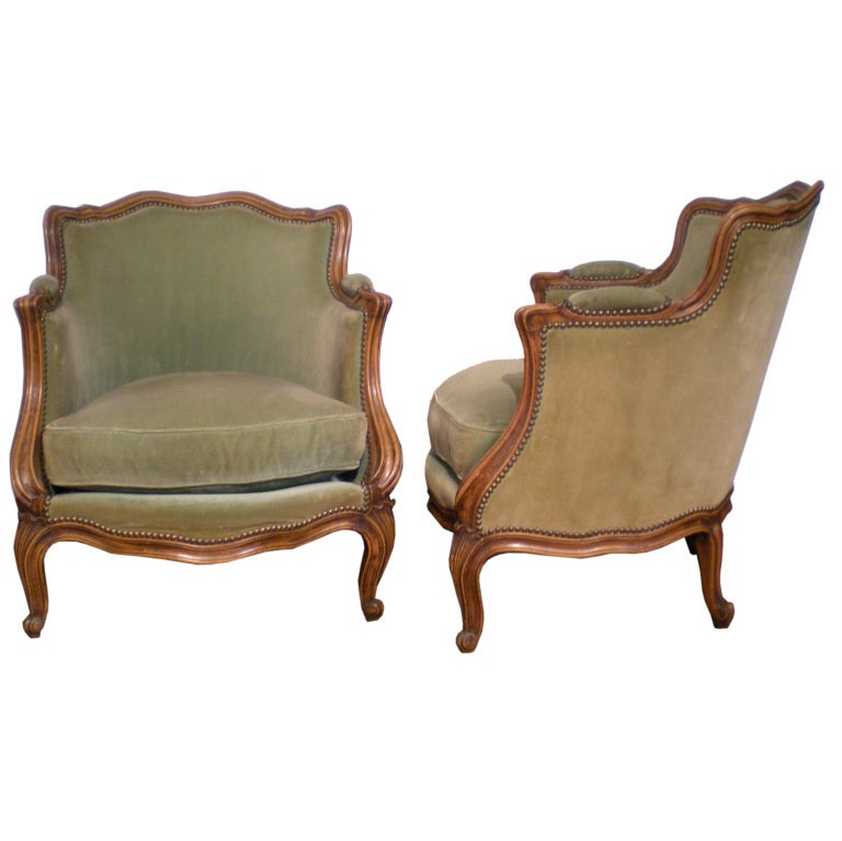 1930s French Pair of Bergeres