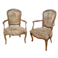 Sillas de tapiz francés