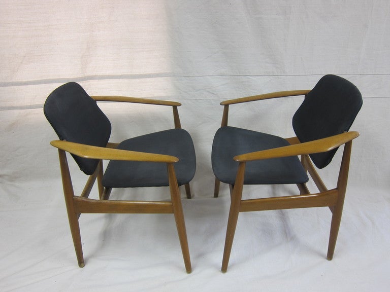 Danish Arne Vodder Armchairs for France & Daverkosen For Sale