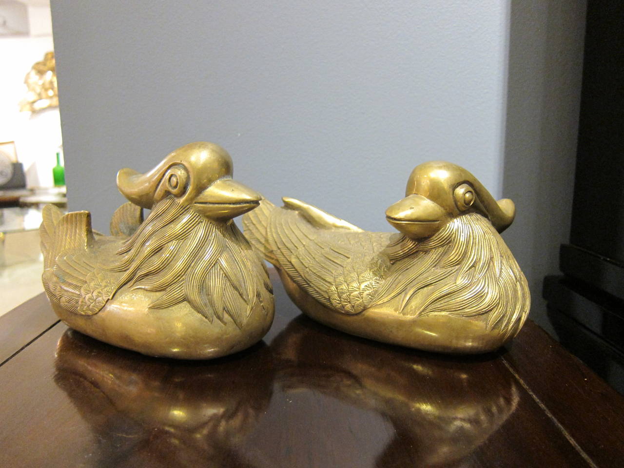 Pair of Bronze Prosperity Birds In Good Condition In New York, NY