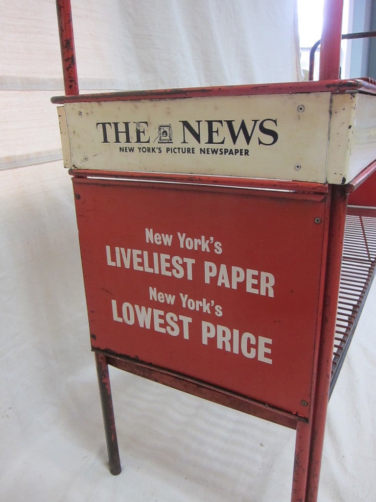 Steel New York Daily News Newspaper Advertising Cart