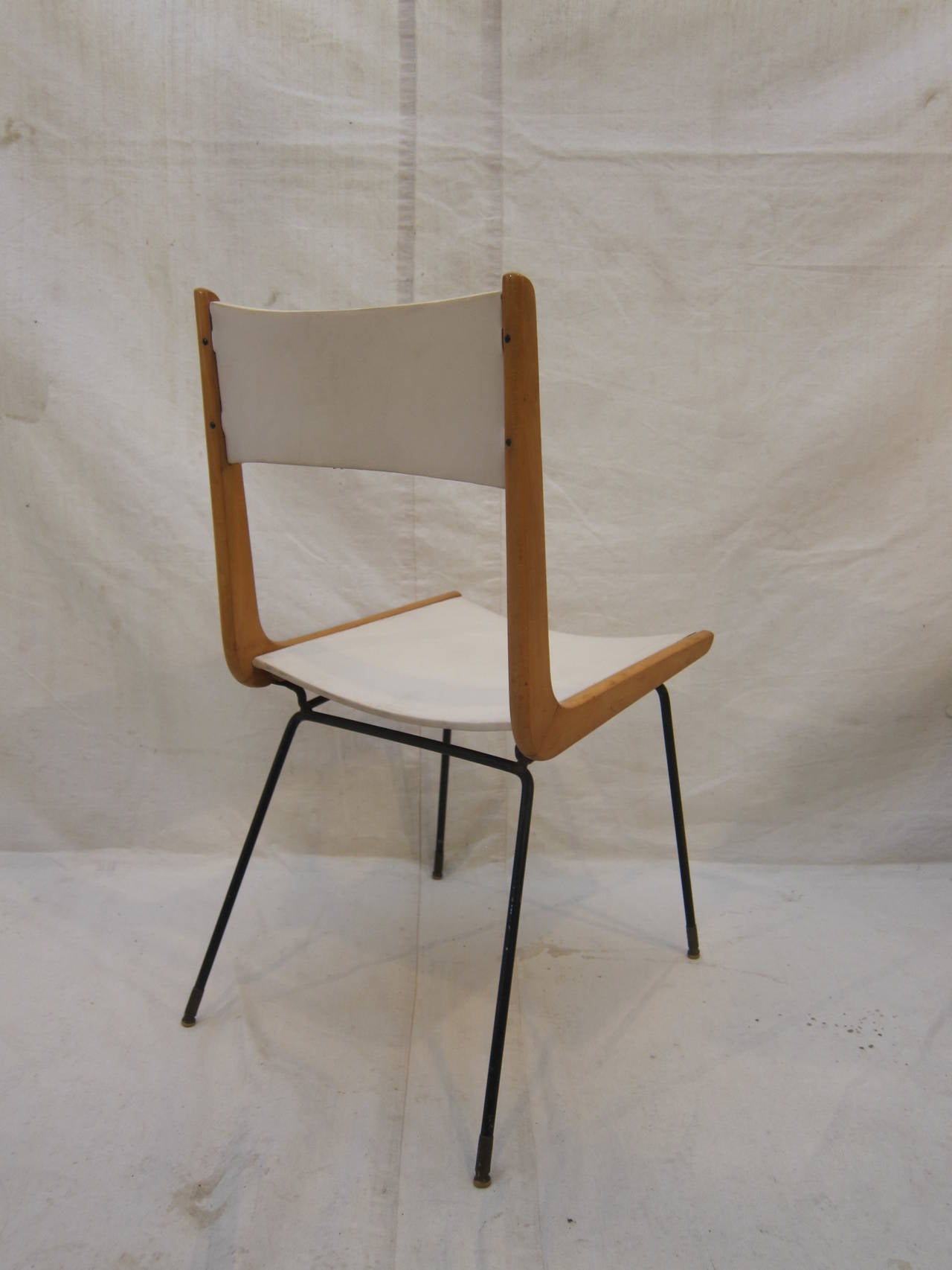 Fabric Set of Four Chairs, Style of Carlo Di Carli