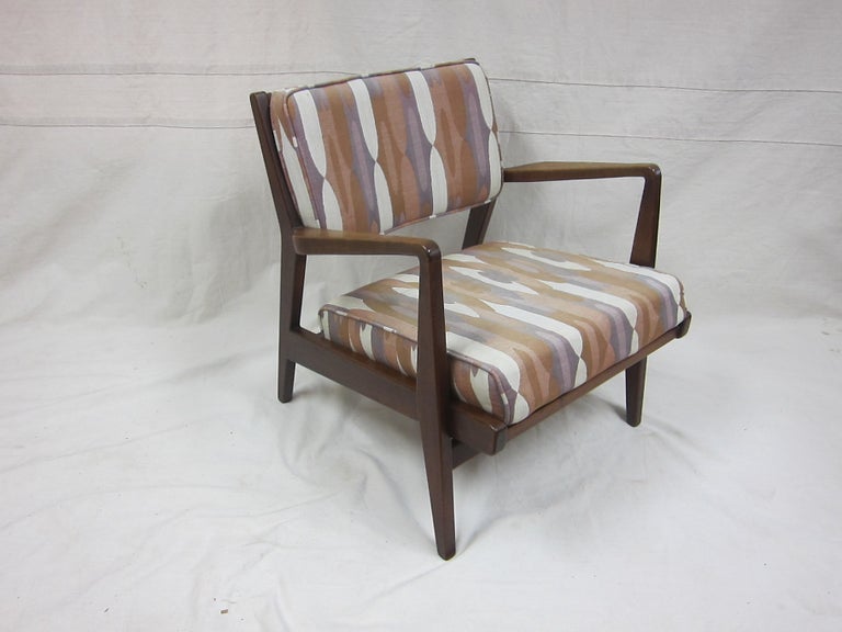 Jens Risom Walnut Wood Mid Century lounge Chair.   
Chair is in very good condition.  Needs new upholstery.
Our Price includes complete restoration, COM (Your Fabric)