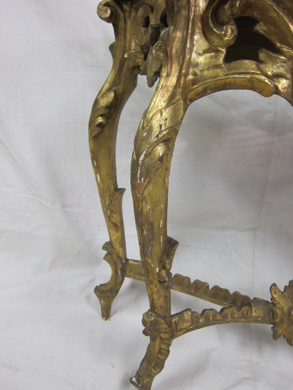 Late 19th Century 19th Century Italian Baroque Gilt Console Style of Louis XV