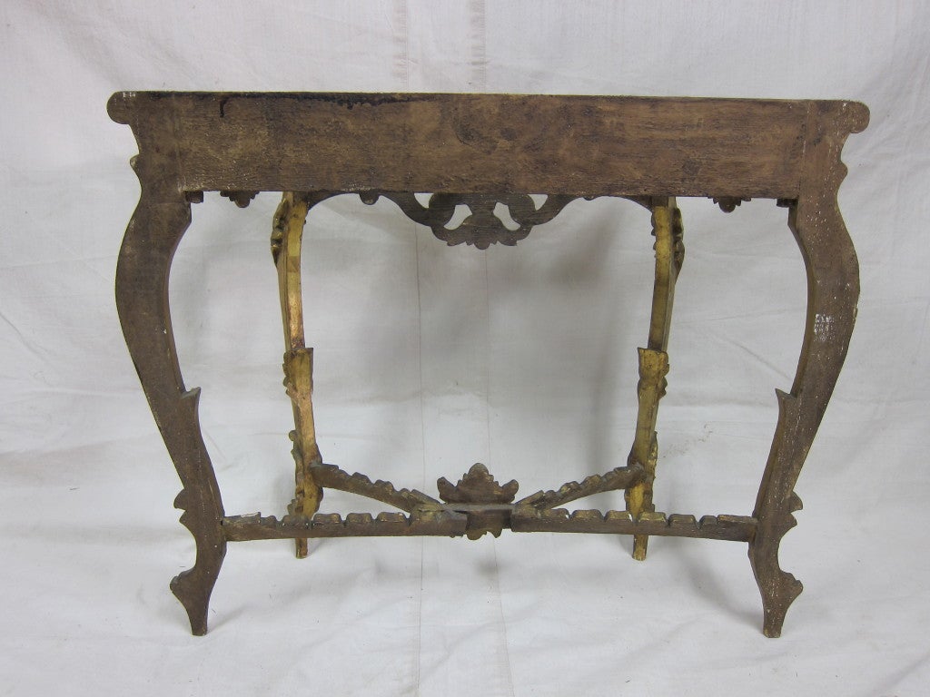 19th Century Italian Baroque Gilt Console Style of Louis XV 2