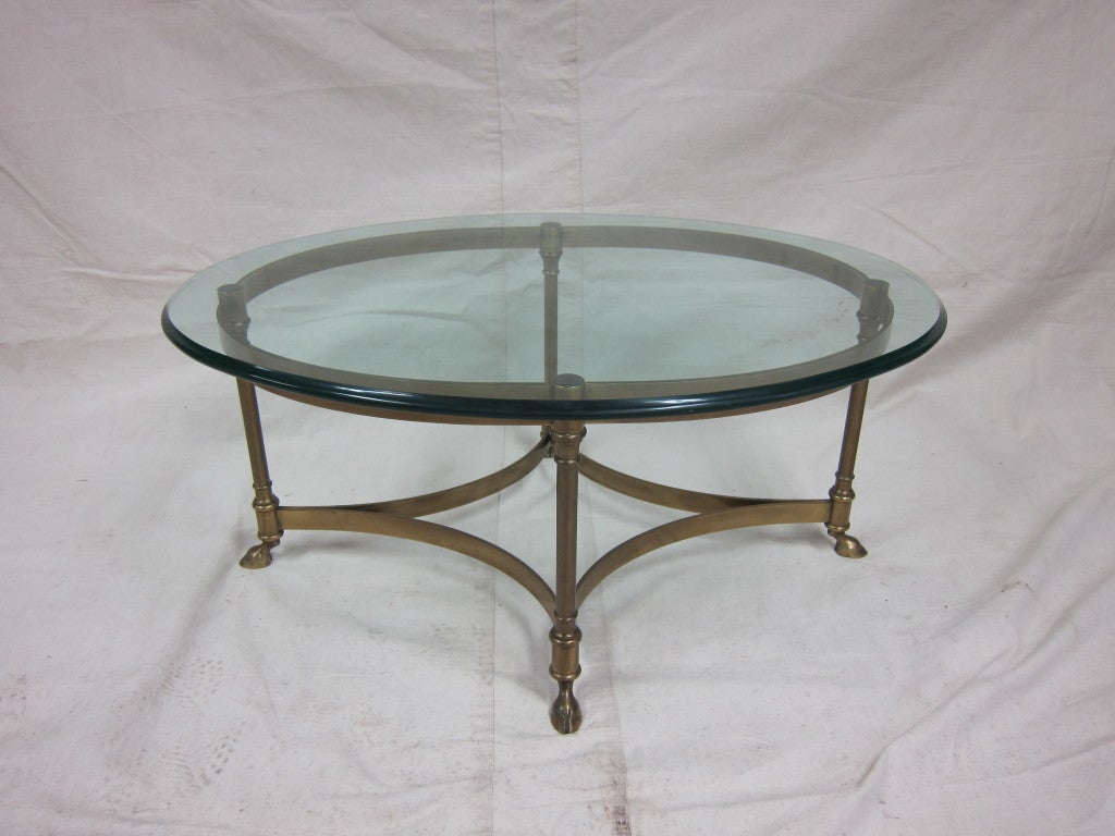 Midcentury LaBarge small oval glass table, CA 1960, Itlay