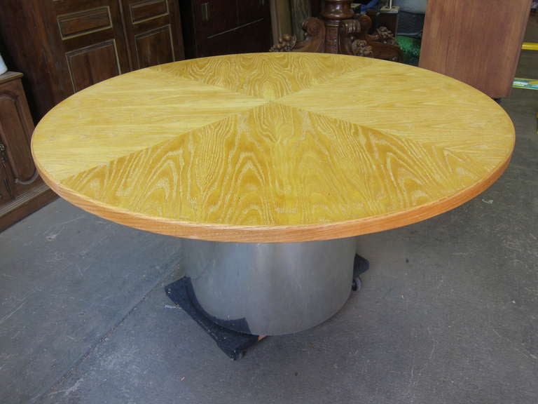 Gunderson Cerused Round Dining Table In Excellent Condition In New York, NY