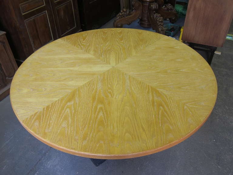 Modern Gunderson Cerused Round Dining Table