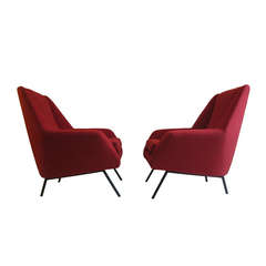 Marco Zanuso Mid Century Italian Lounge Chairs