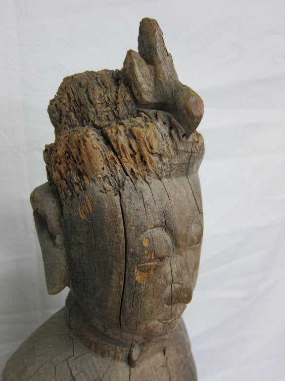 Buddhist Statue Wo Zetain Sculpture In Good Condition In New York, NY