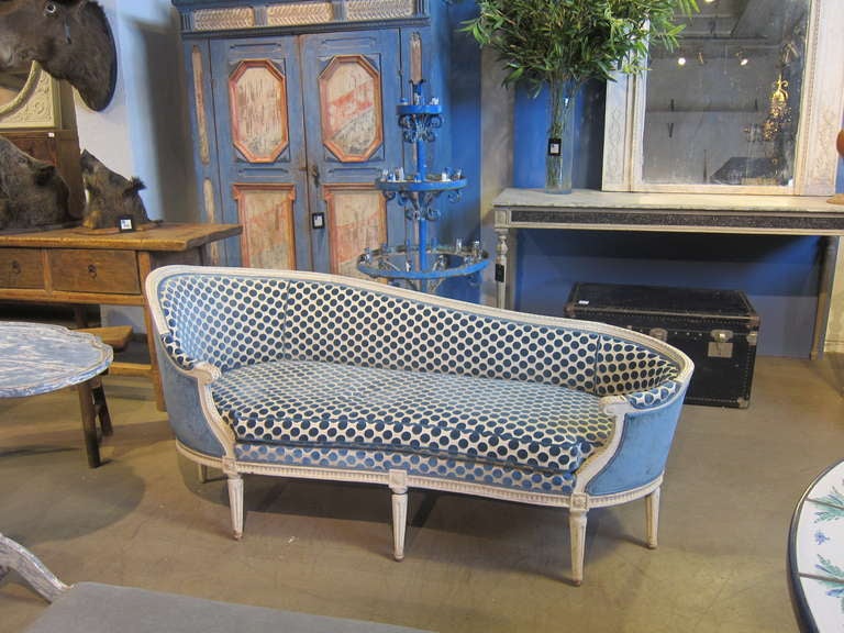 Fabric 19th Century French Chaise Lounge For Sale