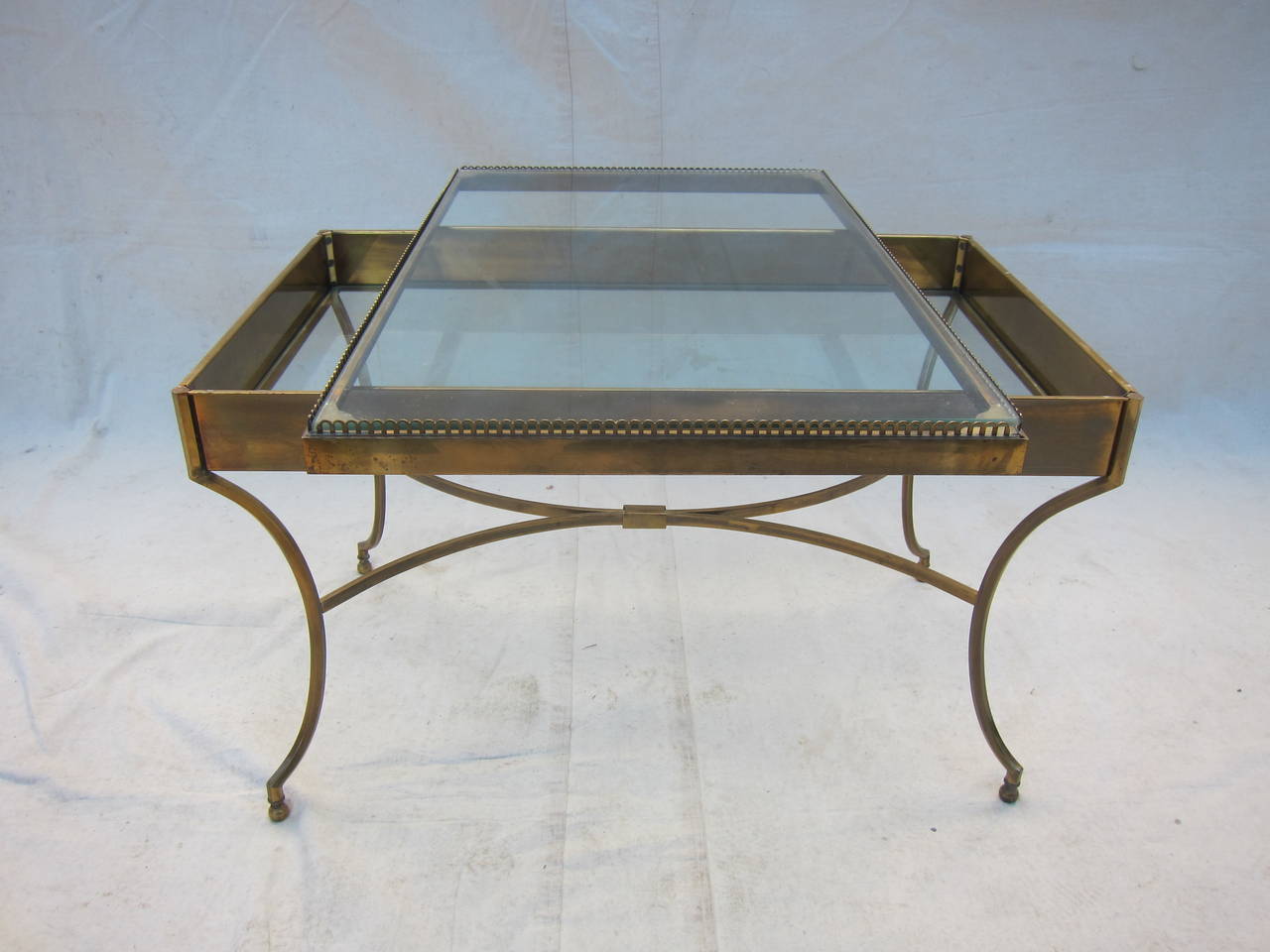 Brass and Glass Display Tray Table 1