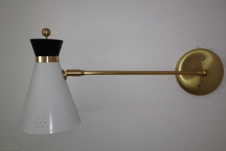 Brass Articulating French Sconces