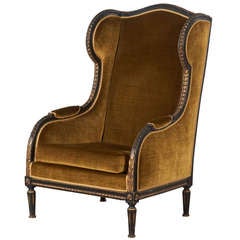 French 19th Century Louis XVI Style Bergere Wing Chair 2