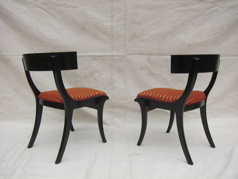 Hardwood Pair of 19th Century Klismos Chairs For Sale