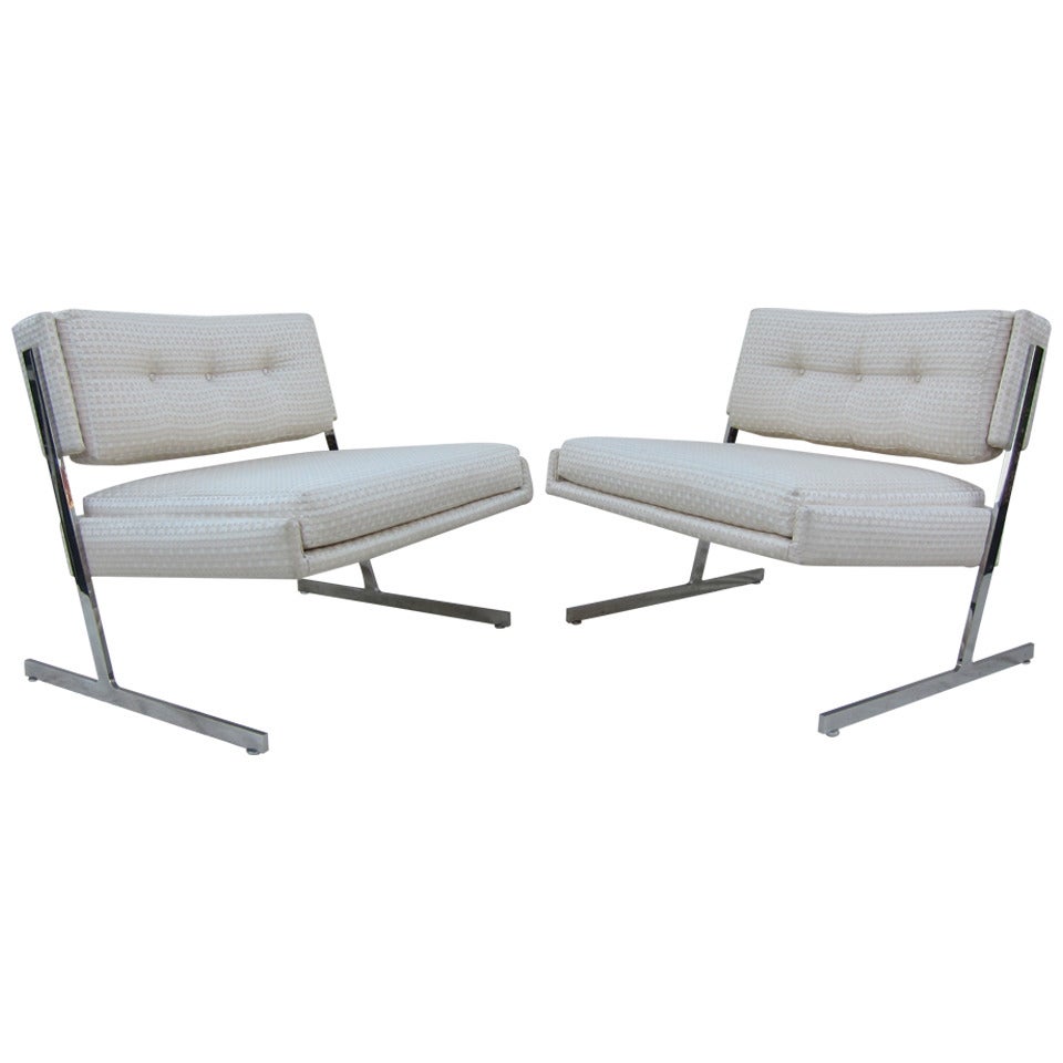 Harvey Probber Cantilevered Lounge Chairs